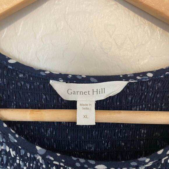 Garnet Hill Smocked Bodice Knit Midi Dress Womens Size XL Organic Cotton Blend - Picture 7 of 8